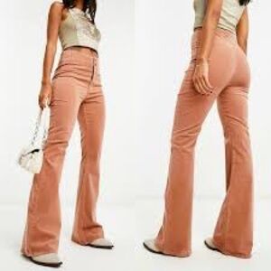 We The Free Peach Flare Pants- runs small!